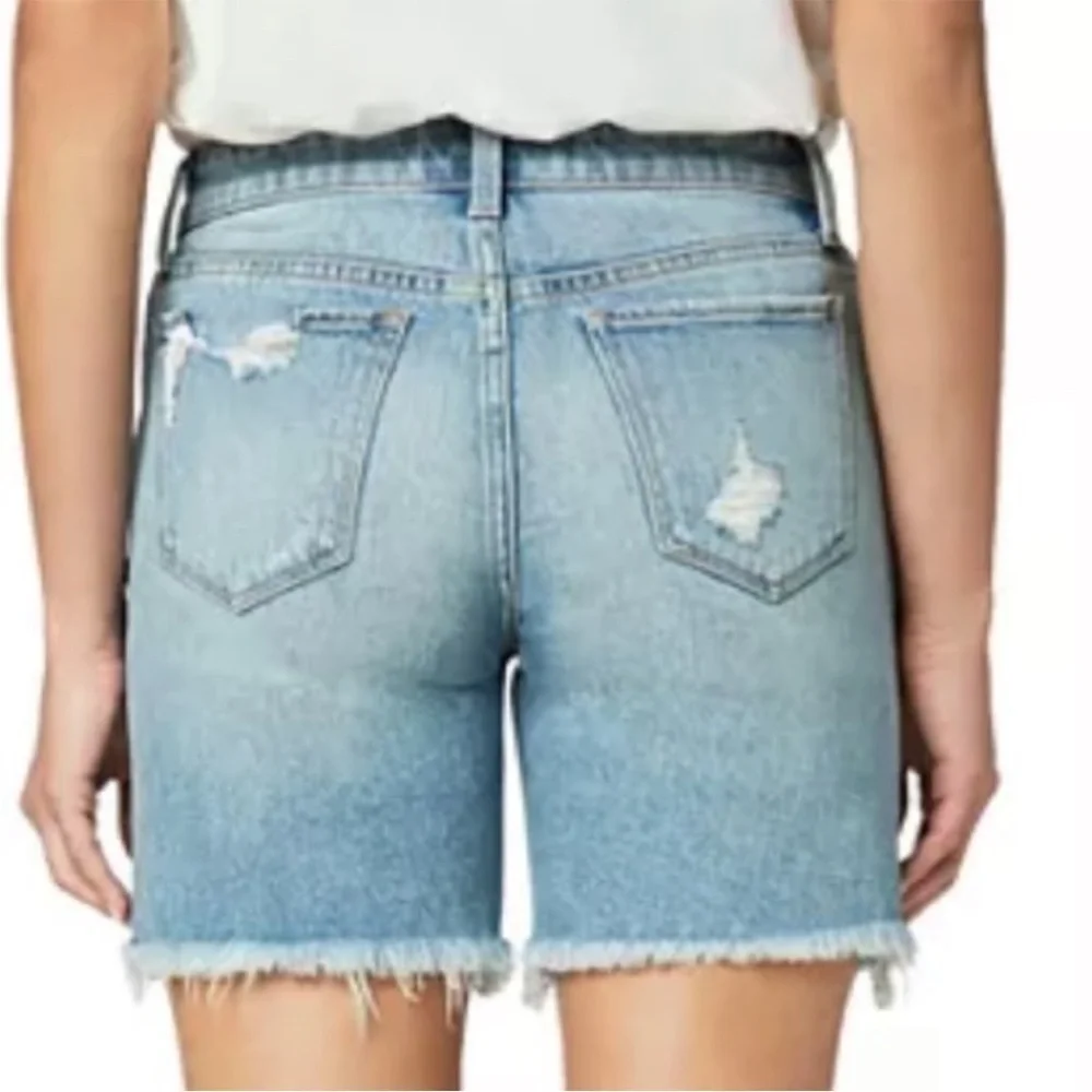 Joe’s Jeans Lara raw hem distressed high waist Indiana wash denim shorts size 26